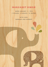 Elephant and Baby - Announcement by Petit Collage