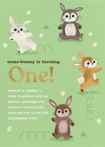 Somebunny Told Me - First Birthday Invitation by Paperless Post