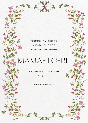 Creeping Magnolia - Baby Shower Invitation by Stephanie Fishwick