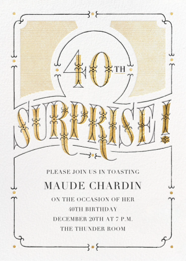 The Gilded Age - 40th Birthday Invitation by Paperless Post