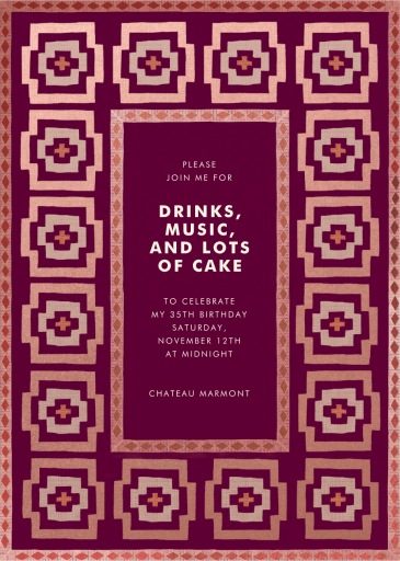 Geometric Patterned Border - Birthday Invitation by Jungalow