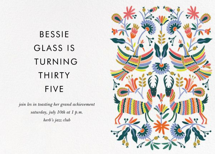 Otomi Wildlife (Horizontal) - Birthday Invitation by Rifle Paper Co.