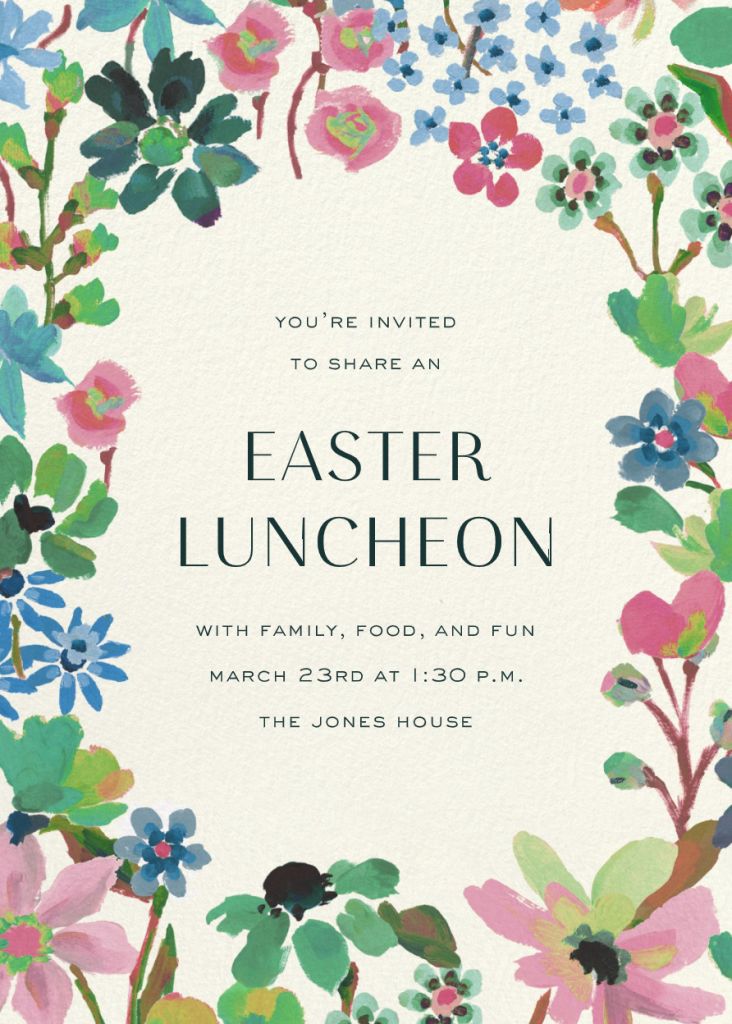Showered in Florals Easter Invitation Send online instantly RSVP