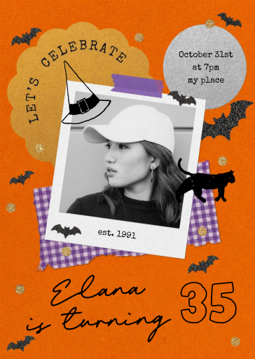 Photo Halloween Birthday Invitation