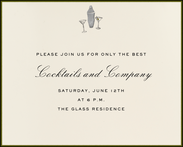 Mini Cocktail Set - Stationery by Paperless Post