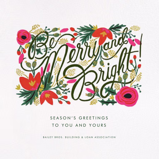 Merry, Bright, and Blooming - Business Holiday Card by Rifle Paper Co.