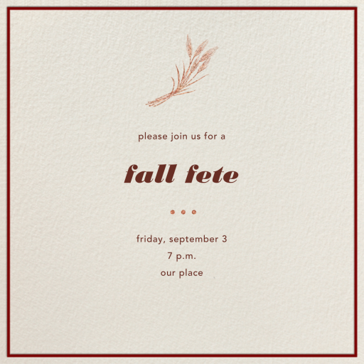 Cream Interior Border - Fall Party Invitation by Paperless Post