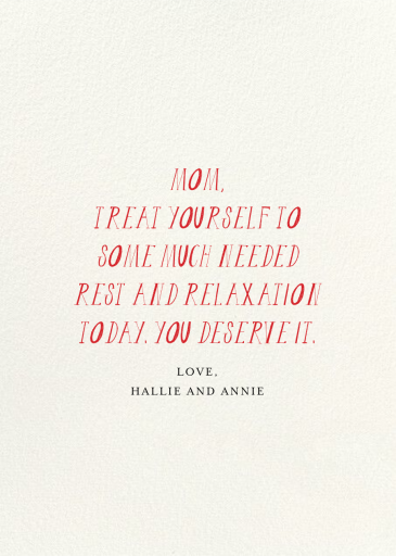 Mom Manicure by Mr. Boddington's Studio - Back