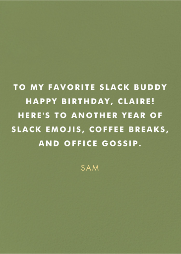 Birthday Sparkles (Elena Boils) - Business Greeting Card by Wrap - Back