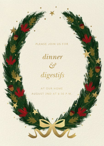 Starry Wreath - Winter Party Invitation by Paperless Post