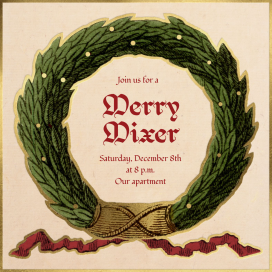 Vintage Wreath - Holiday Party Invitation by John Derian
