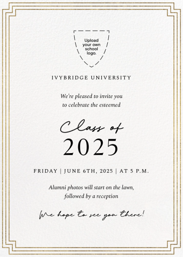 Golden University (Customizable Template) - Invitation by Paperless Post