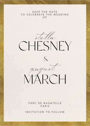 Gilded Monogram - Save the Date by Paperless Post - Back