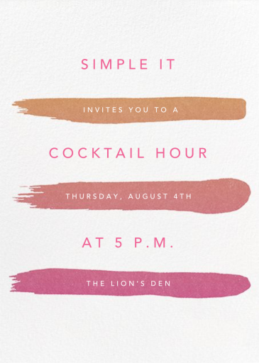 Gradient Brush Strokes - Cocktail Party Invitation by Paperless Post