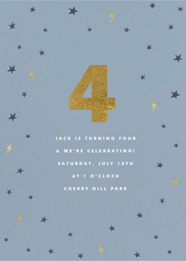 Golden Lightning - Birthday Invitation by Sugar Paper