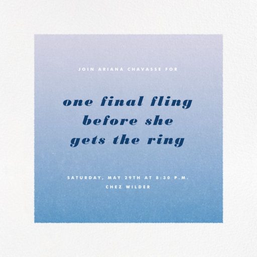 Gradient White Border - Bachelorette Party Invitation by Paperless Post