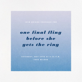 Gradient White Border - Bachelorette Party Invitation by Paperless Post