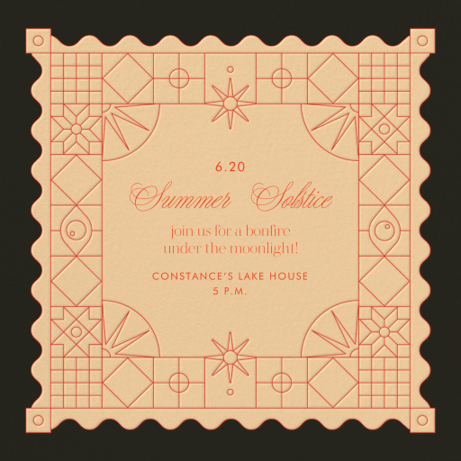 Solstice Tile - Summer Party Invitation by Rubinski Works