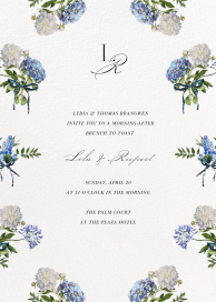 Hydrangea Bouquet Frame - Wedding Weekend Invitation by  Monique Lhuillier