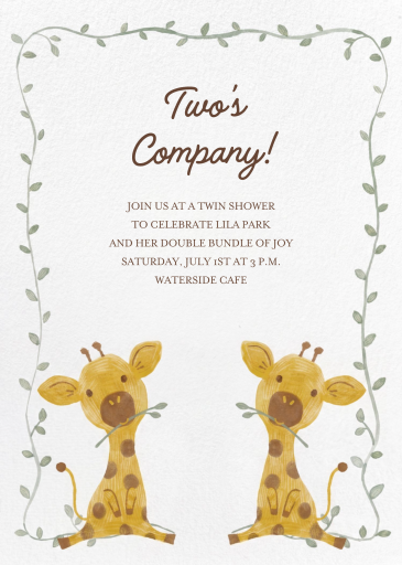 Giraffe Calf - Baby Shower Invitation by Paperless Post