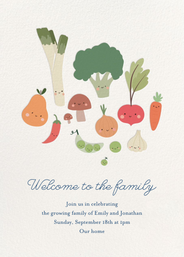 Happy Veggies - Baby Shower Invitation by Little Cube