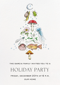 Nature Motif Holiday Invitation