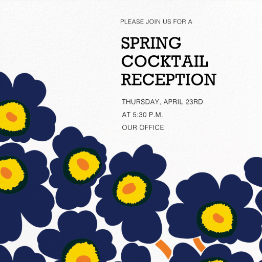 Unikko (Square) - Cocktail Party Invitation by Marimekko