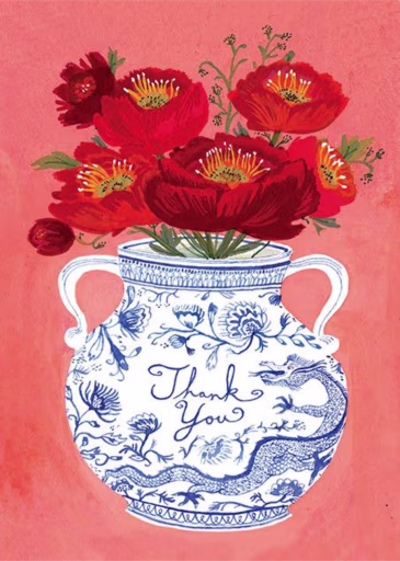 Dragon Vase (Becca Stadtlander) - Thank You Card by Red Cap Cards