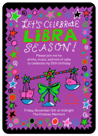 Libra Season Scales & Stars Invitation