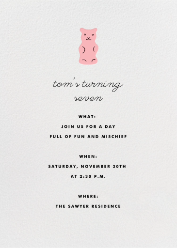 Candy Party - Birthday Invitation by The Indigo Bunting - Back