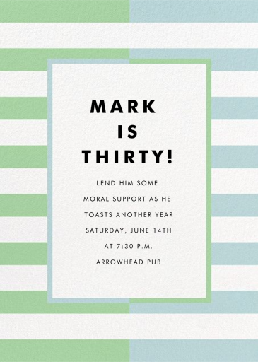 Colorblocked Stripes - Birthday Invitation by kate spade new york