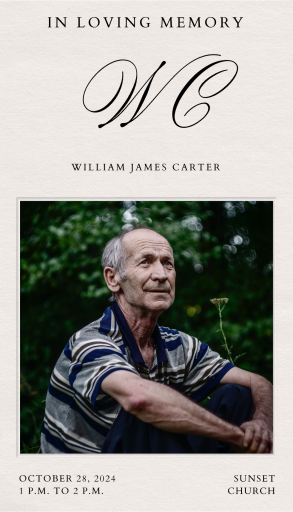 Photo Initials In Loving Memory Invitation