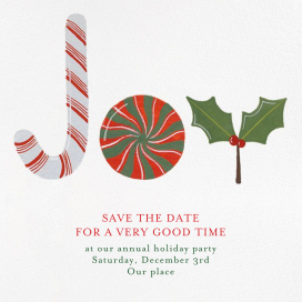 Joy to the World of Sweets - Holiday Save the Date by Paperless Post