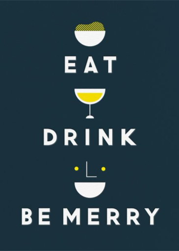 Eat Drink And Be Merry - Cocktail Party Invitation by The Indigo Bunting