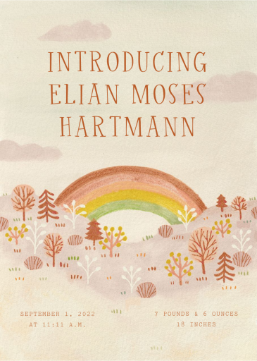 Rainbow Forest - Rainbow Baby Announcement by Paperless Post