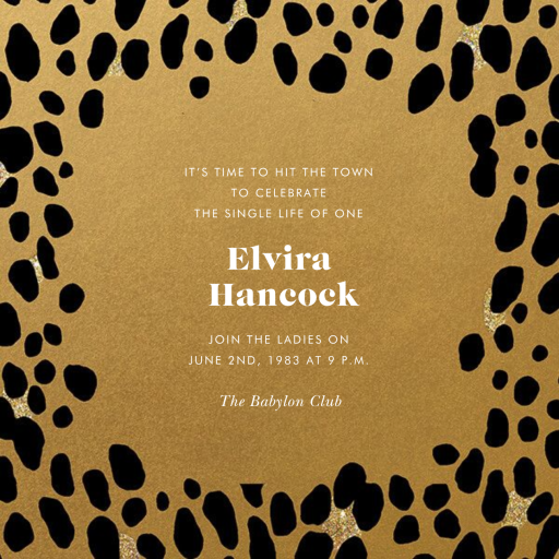 Glitter Animal - Bachelorette Party Invitation by kate spade new york