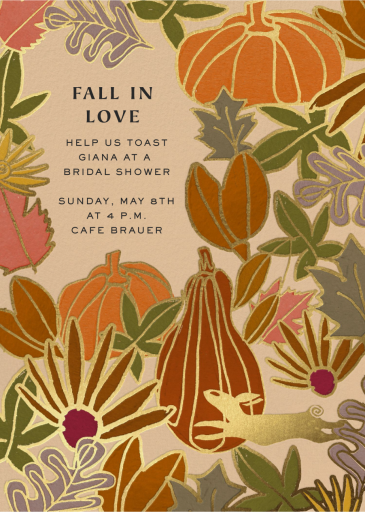 Golden Gourds - Bridal Shower Invitation by Jungalow