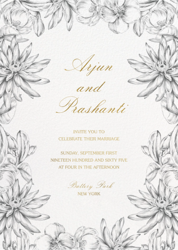 Floral Drawing - Invitation by Sketch Design Studio