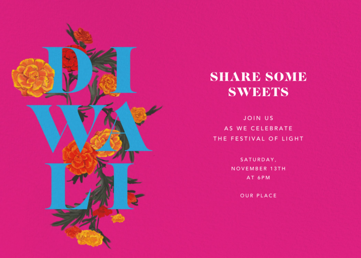 Diwali in Bloom (Invitation) - Diwali Invitation by Paperless Post
