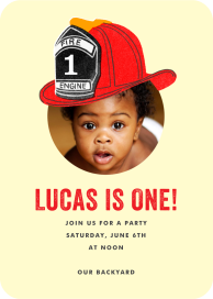 Firefighter in Training - Birthday Invitation by Hello!Lucky