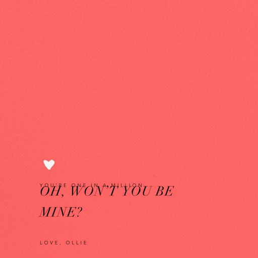 One in a Million - Valentine's Day Card by Kelly Wearstler - Back