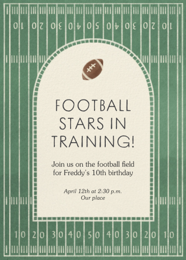 Football Field Birthday Invitation