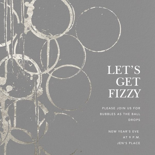 Metallic Circles Watermark - New Year's Eve Invitation by Kelly Wearstler