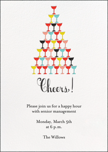 Garcon! My Glass is Empty - Happy Hour Invitation by Mr. Boddington's Studio