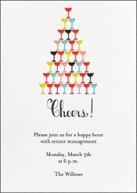 Garcon! My Glass is Empty - Happy Hour Invitation by Mr. Boddington's Studio