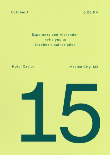 Colorblock Party - Quinceañera Invitation by Goods Gang