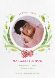 Floral Garland - Birth Announcement by Paperless Post