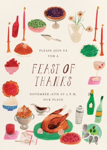 Feast of Thanks - Invitation by Mr. Boddington's Studio