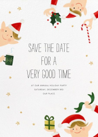 Little Elves - Holiday Save the Date by Paperless Post