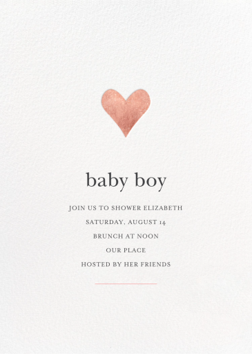 Foil Heart - Baby Shower Invitation by Sugar Paper